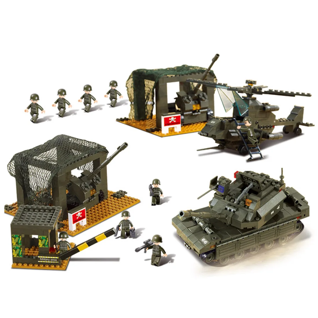 

Sluban Military Theme DIY Small Particle Building Block Assembly Army Headquarters Toy For Children kids Gifts 2019