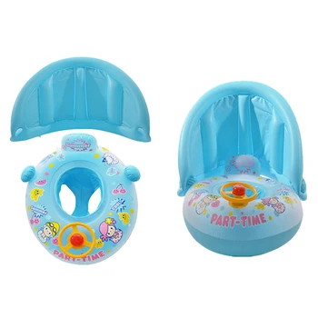 

Cute Cartoon Infant Swimming Float Inflatable Baby Adjustable Sunshade Seat Boat Ring Swim Pool Sport Inflatable Swimming Ring