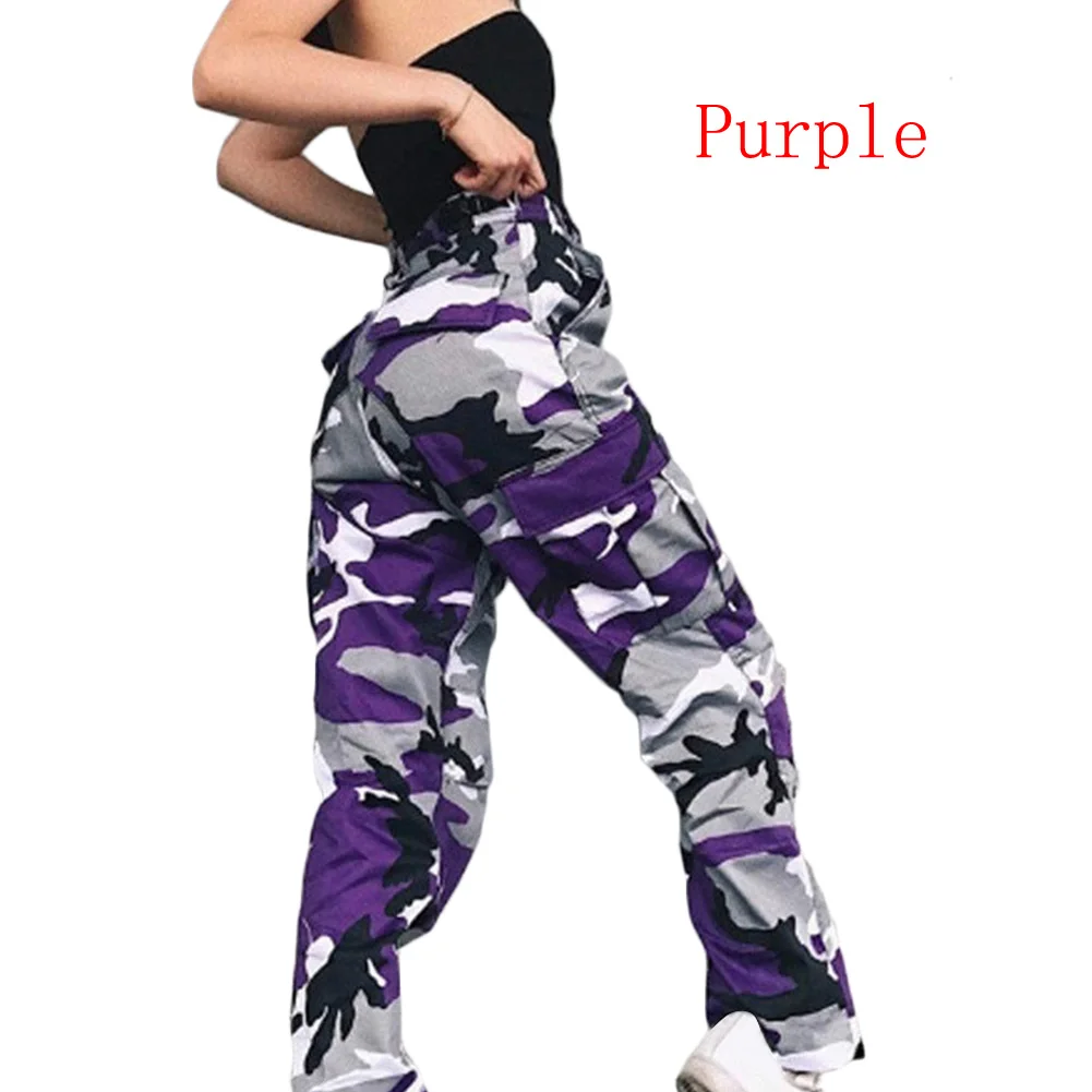 Pantalones de camuflaje Punk para mujer, pantalón Sexy, holgado, de  chándal, danza, hip hop, rosa, naranja, púrpura|Pantalones y pantalones  capri| - AliExpress