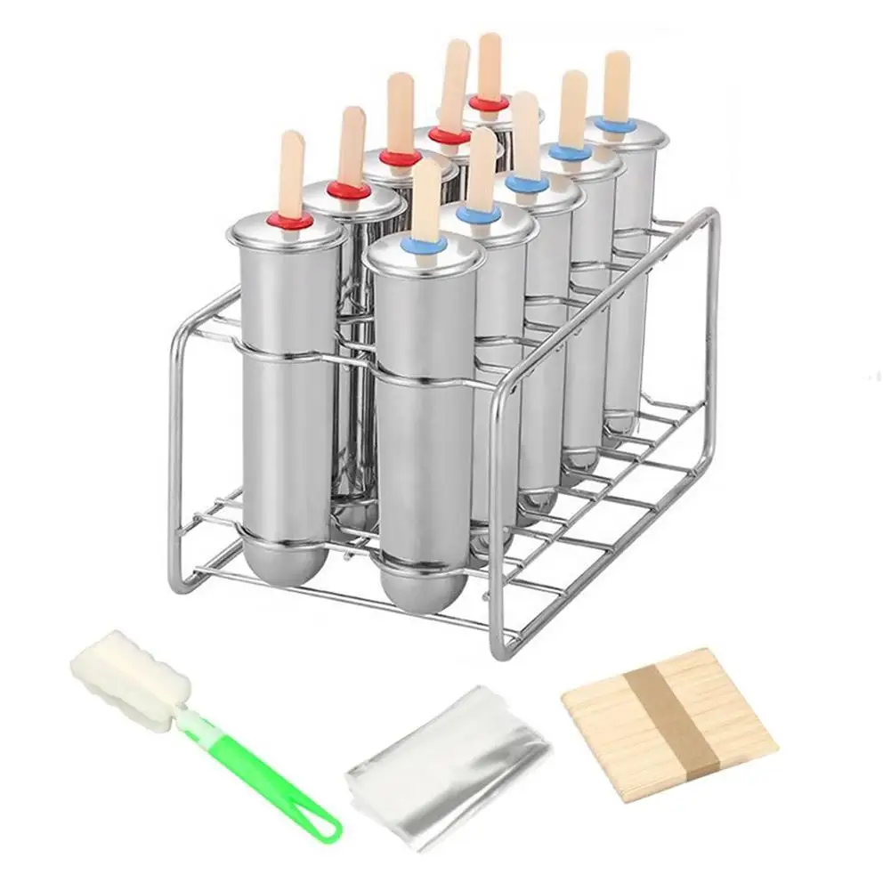 

Ice Cream Mold Ice Pops Mold Stainless Steel DIY Ice Cube Tray Cake Maker Bar Mold Pudding Tube Freezer Ice Cream Maker Safe