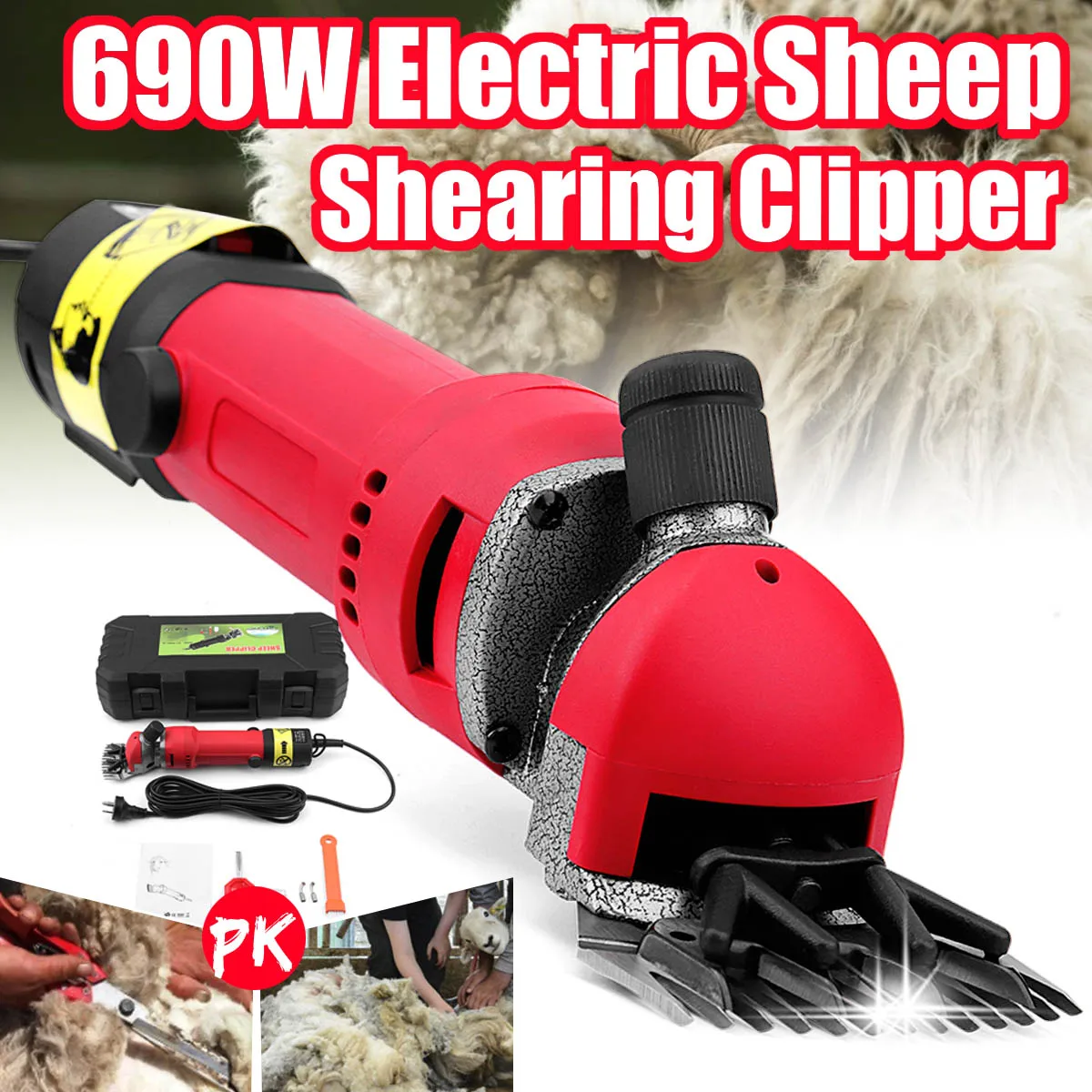

Doersupp US/AU Plug 690W 220V Electric Sheep Shearing Hair Clipper Animal Sheep Goat Alpaca Farm Machine