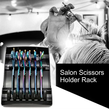 

Hair Scissor Holder Rack Salon Shears Stand Rack Case 6 Slot Hair Scissor Organizer for Hairdresser with 2 Sucker