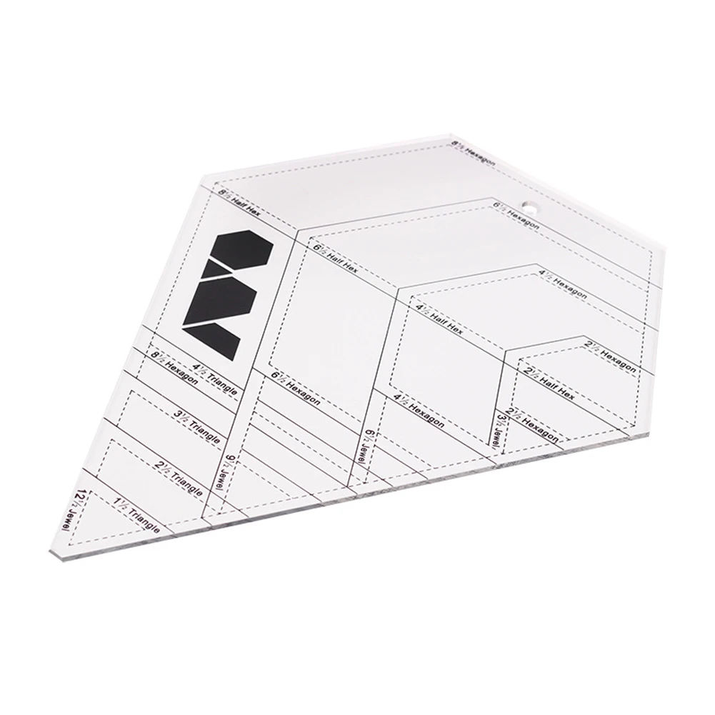 

DIY Craft Cloth Rhombus Quilting Transparent Scale Multifunction Sewing Tools Diamond Shape Patchwork Ruler Measure Acrylic