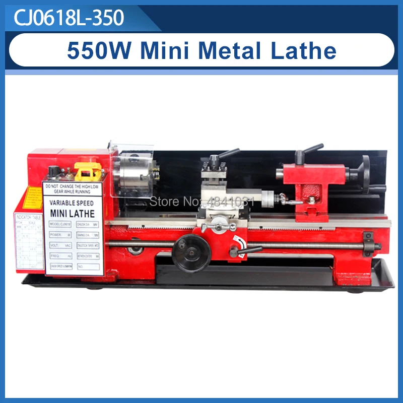 

550W Mini high-Precision DIY Shop Benchtop Metal Lathe Tool Machine Variable Speed Milling 100mm chuck 350mm working length