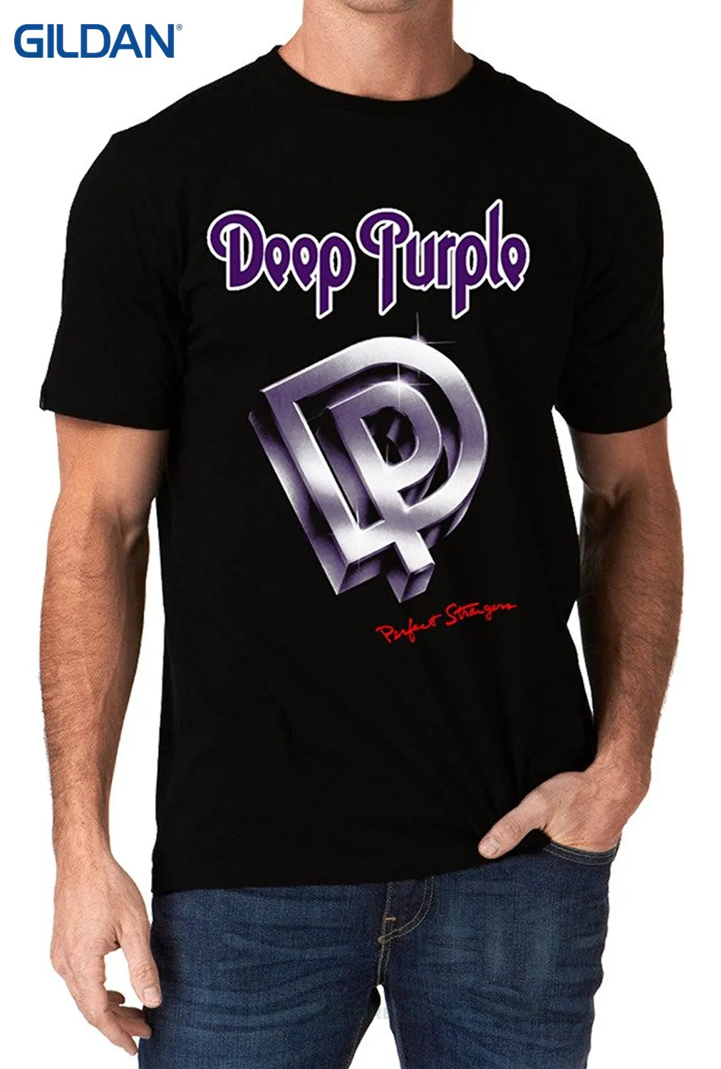 Short Sleeve T shirt Deep Purple Music Band Logo In Rock Perfect Strangers Men's T shirtin T