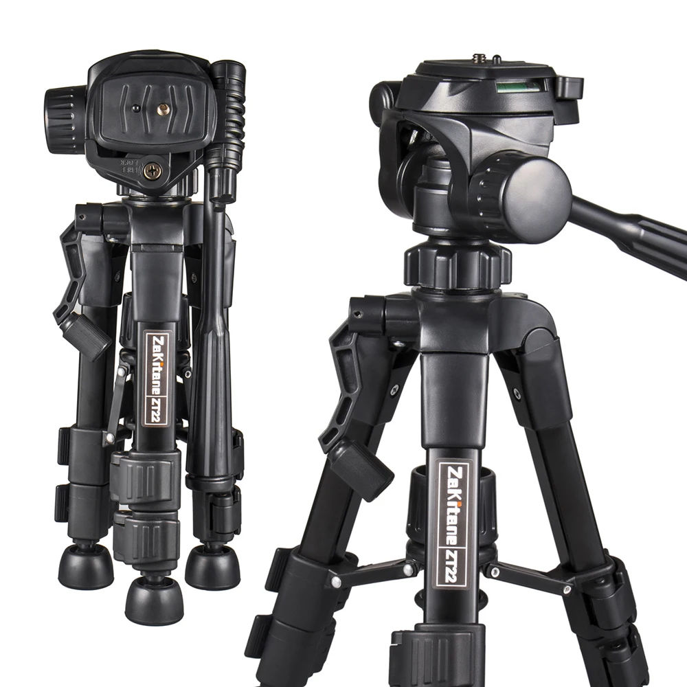 

Portable ZT22 Tripod Camera Stand Mini Tripod Compact 4 Height Adjust Head Tripod Stand for Smart Phone Camera Tablet Projector