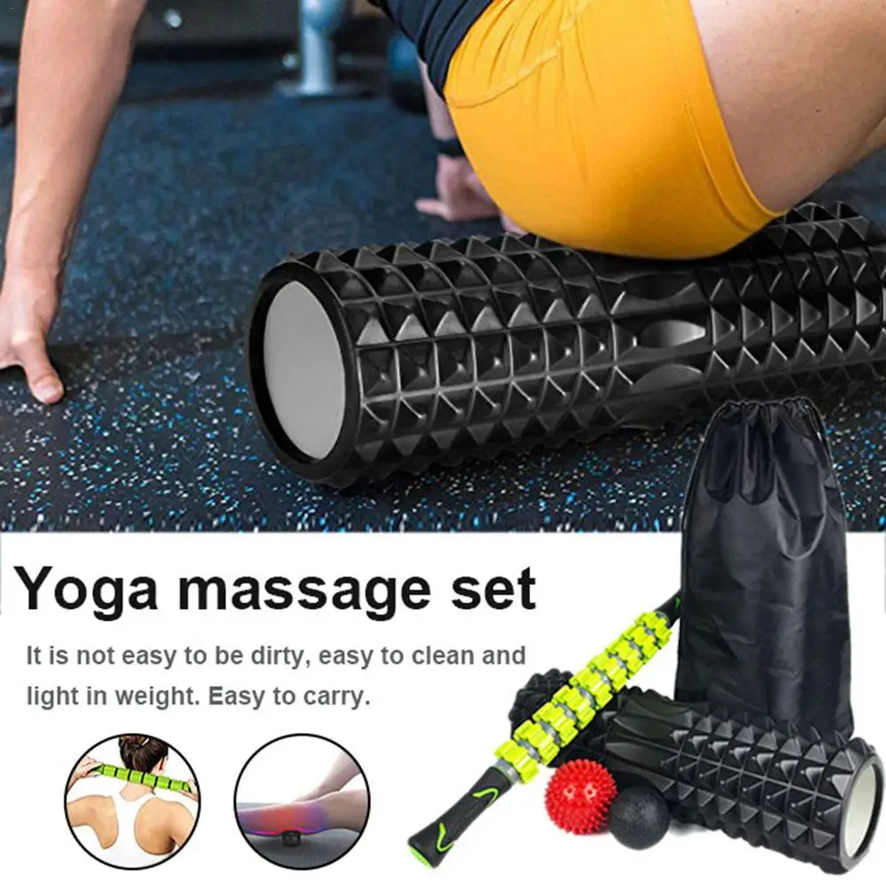 

Yoga Column Massage Stick Combination Set Foam Shaft Fascia Ball Massage Relaxing Roller Yoga Kits