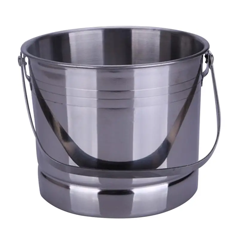 

Stainless Steel Bar Ice Bucket Two Handles Champagne Bucket Wine Bucket Spit Wine Barrel Container Ktv Club Bar Supplies