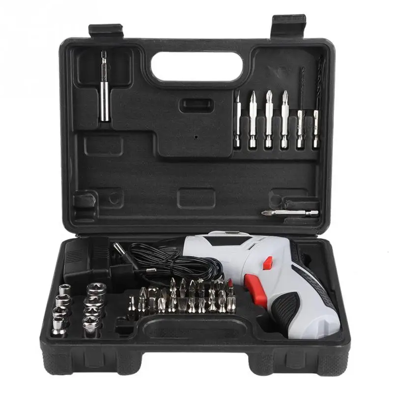 

4.8V Rechargeable Electric Drill CW/CCW Adjustable Screwdriver Handhold Tool Set EU Plug 220V Straight