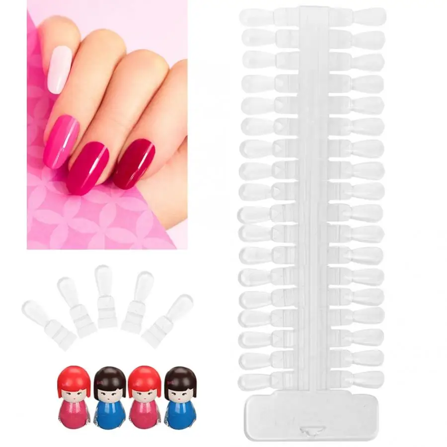 

36pcs False Nail Tips Nail Art Polish Color Card Acrylic Practice Chart Palette Nail Gel Polish Manicure Display Board Palette