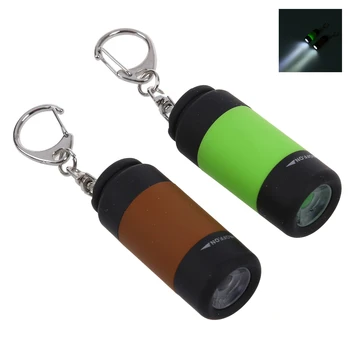 

2X Portable Rechargeable USB Mini LED Torch Lamp Light Flashlight Key Chain Ring Waterproof Mini Torche For home, outdoor