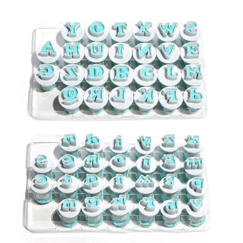 

26pcs Push Easy Mini Upper&Lowercase alphabet letter Cookie Cutter Cake pops Baking Mold fondant cutter cake decoration tools