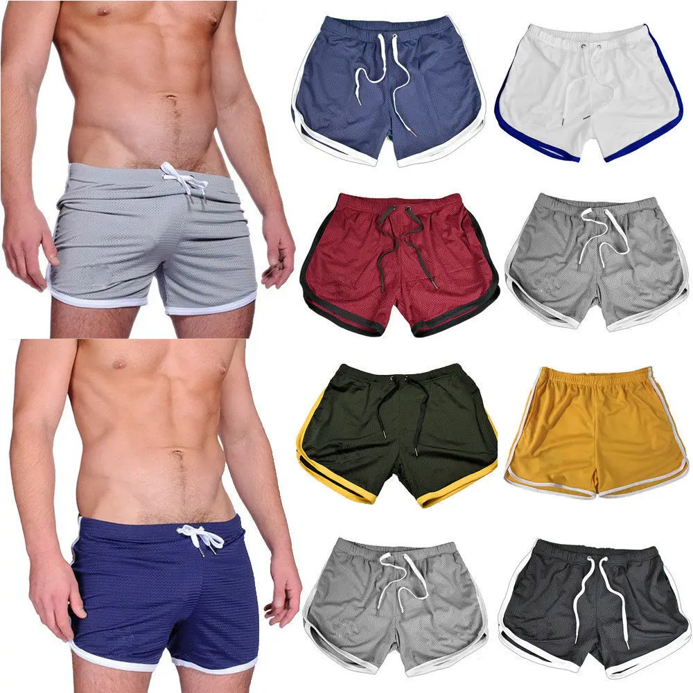 

2019 New Men Summer Beach Trunks Casual Shorts Sports Running Swimwear Beachwear Short Elastic Waist Solid Trunks