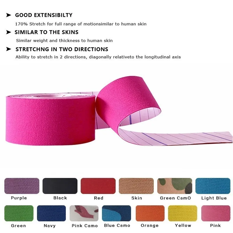2.5cm*5m Elastic Sport Safety Muscle Tape Roll Muscle Adhesive Bandage Protective Gear Knee Elbow Brace Support Pad sports tape,kinesiology tape,self stick bandage