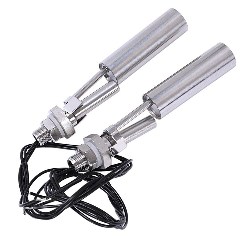 2Pcs High Temperature Resistant Acid And Alkali Floating Ball Switch Stainless Steel Float Level Liquid Level Floating Sensor