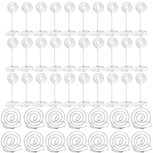 36 шт. серебряные держатели номеров столов настольные карты фото меню имя держатель, 24 шт. Стенд Настольный держатель и 12 шт. кольцо стол