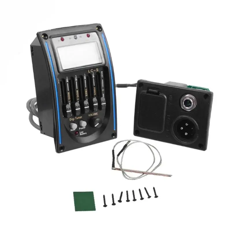 

LC-5 5 Bands Acoustic Electric Guitar Pickup EQ Preamp LCD Display Tuner Equalizer System