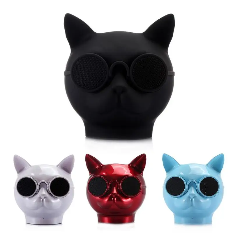 

Mini Cute Cat Head Bluetooth Speaker Colorful Light Stereo Music Audio Player Super Bass Loudspeaker FM Radio