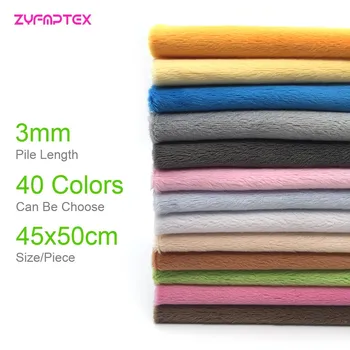 

3mm Pile Length 45x50cm Soft Short Plush Handwork DIY Doll Winter Clothes Thickness Antipilling Plush Fabric 40 colors