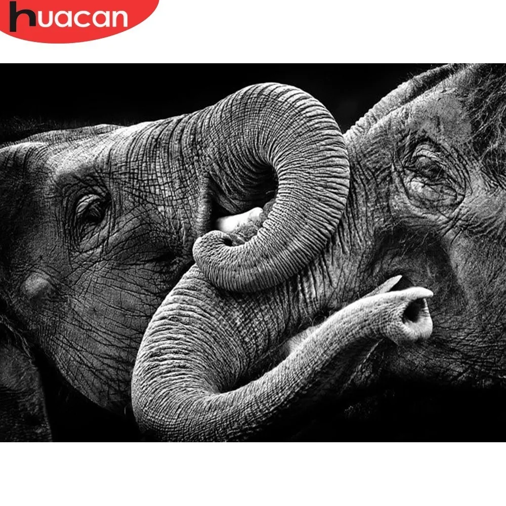 

HUACAN 5D DIY Diamond Painting Animal Diamond Mosaic Full Square Diamond Embroidery Elephant Rhinestones Decor Home Gift