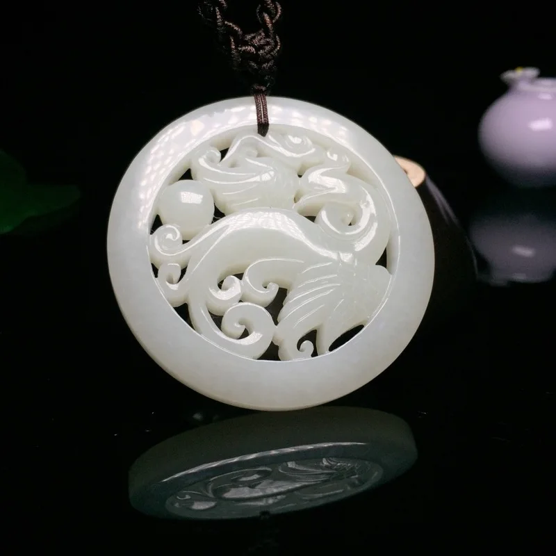 

2019 Real Druzy Buda Knuckles Free Shipping Yu Xuan, Natural A Cargo Quality Hetian Phoenix Pendant Perforations Brand Necklace