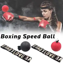 Черный/красный надувной мяч бой мяч бокс скорость мяч с головным ремешком для рефлекторных скорость тренировки боксерский удар Муай Тай