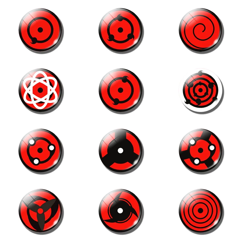 

12pcs/set Naruto Sharingan Shippuuden Eyes Fridge Magnet Glass Dome Note Holder Magnetic Refrigerator Sticker Anime Home Decor