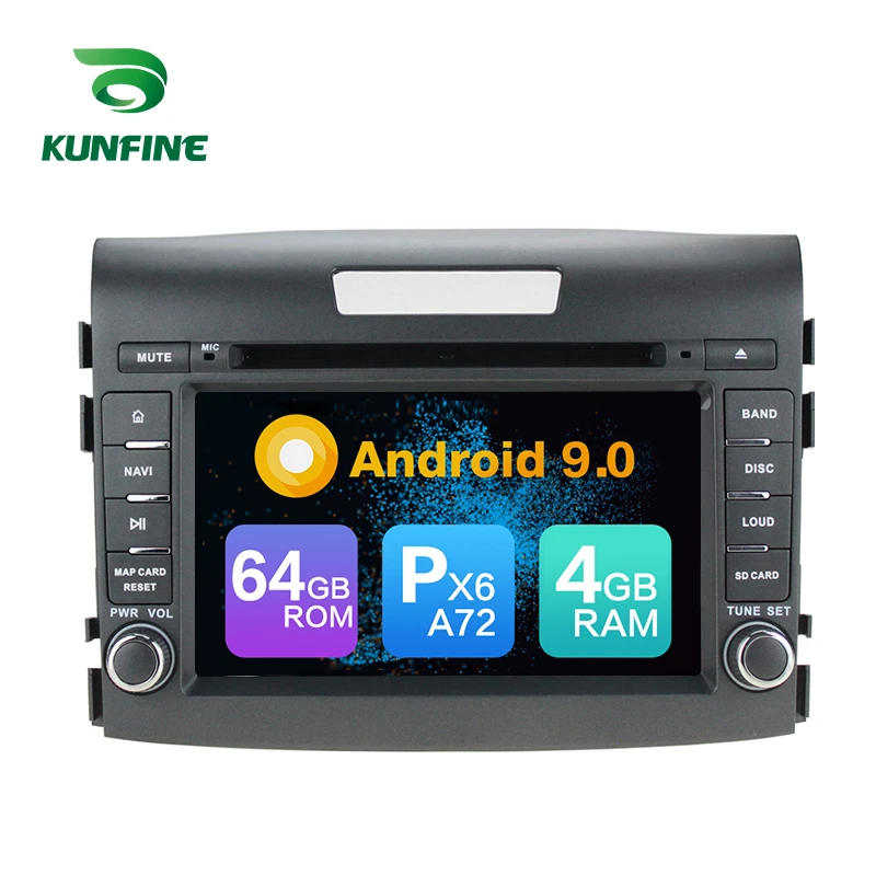 Android 9,0 Core PX6 A72 Ram 4G Rom 64G Автомобильный DVD gps мультимедийный плеер стерео для HONDA CRV 2012 2013 радио головное устройство