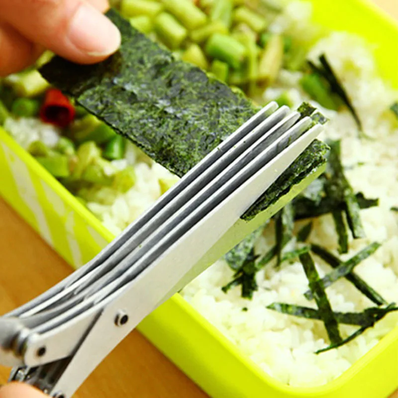 Измельченные ножи Кухня гаджеты зеленый лук ножницы Пособия по кулинарии аксессуары 5 слоев лезвия многофункциональный травы, специи инструменты