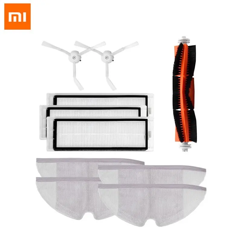 

Mi Roborock10Pcs Main brush Hepa Filter Side Brush Mop Cloths Kit Accessories for Robot Roborock S50 S51 S55 Roborock 2 Xiaowa