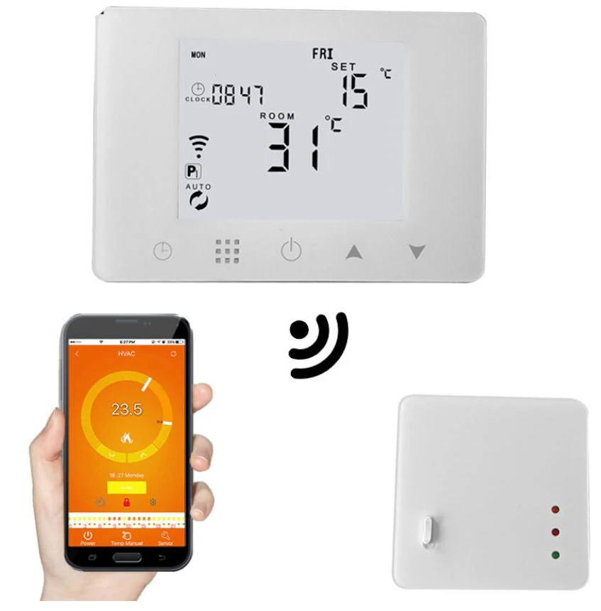 

WiFi & RF Wireless Room Thermostat Water Floor Heating 3A System Remote Control Temperature Controller Weekly Programmable