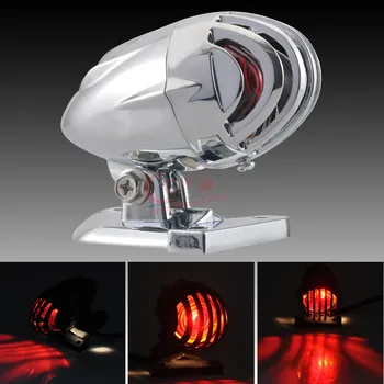 

Motorcycle License Plate Mount Bullet Tail Brake Light Red Bulb Stop Lamp Grille Bullet Tail Brake Light For Harley Bobber