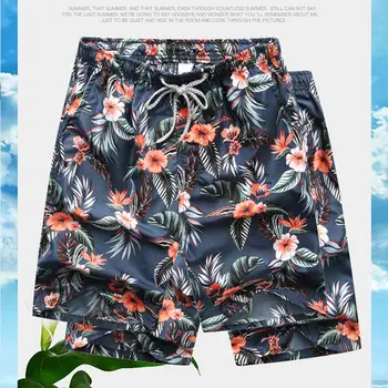 MISSKY New Seobean Floral Mens Board Shorts Men Beach Swimsuit Short Male Bermudas Beachwear Bathing Suit Quick Dry 6