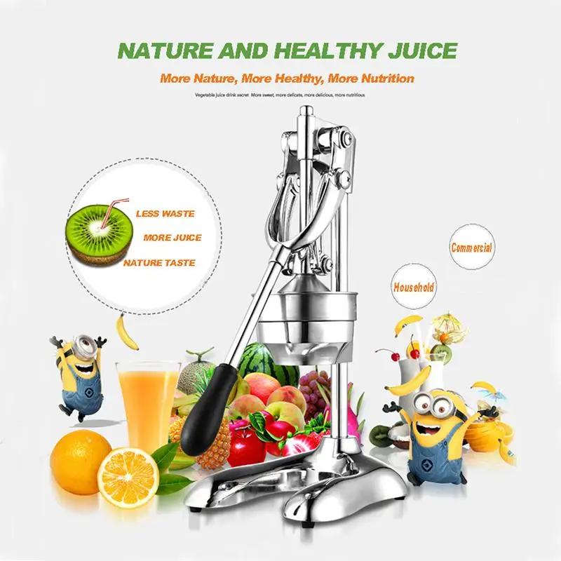 

Stainless Steel Manual Hand Press Juicer Squeezer Citrus Lemon Orange Pomegranate Fruit Juice Extractor Home Kitchen Appliance