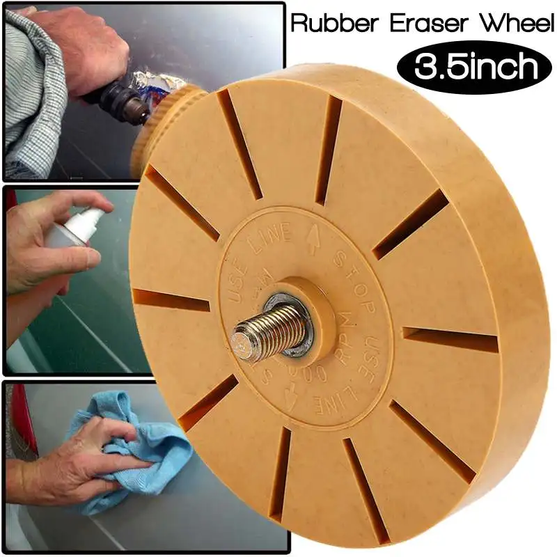 New 3 5 Inch Durable Rubber Eraser Wheel For Remove Car Glue Adhesive Sticker Pinstripe Decal