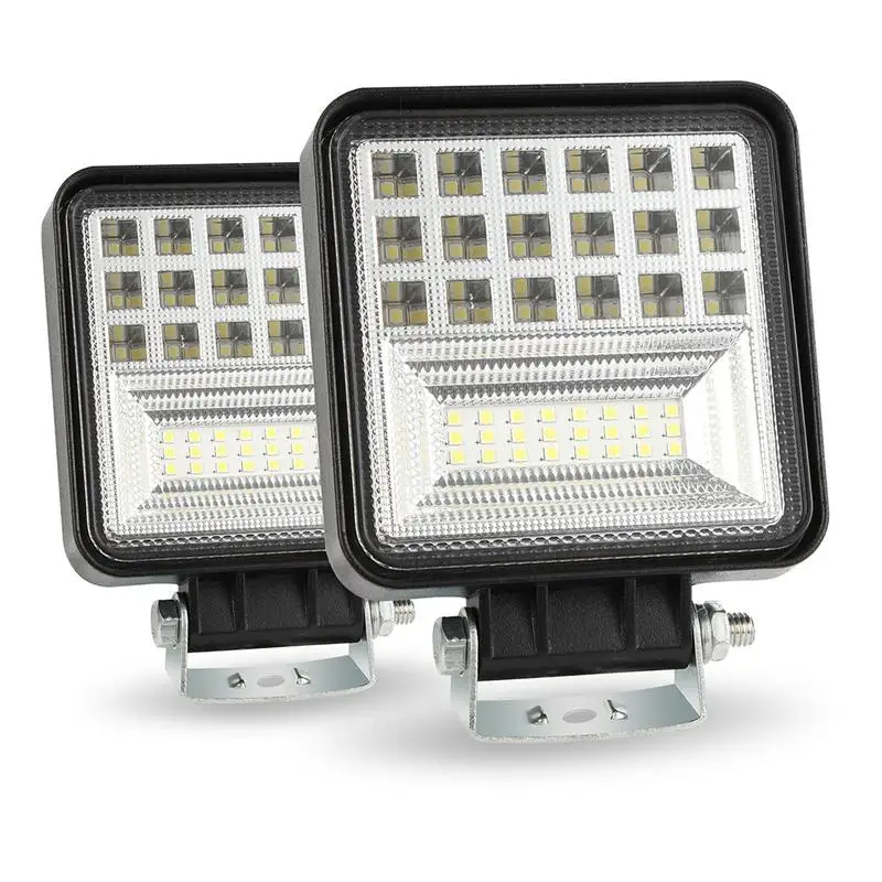 

1PCS Car LED Work Light Bar ATV Spotlight Floodlight Off-Road Vehicle Headlights 126W Six Rows Four Inches Square Lamp