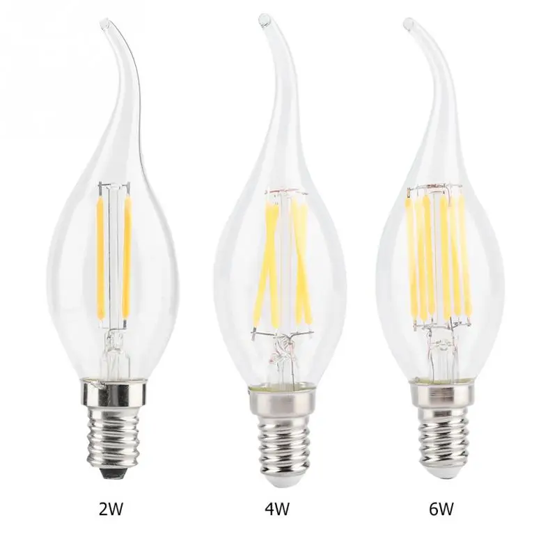 AC 220V LED E14 лампа ретро стиль Домашняя Свеча форма Светодиодная диммируемая