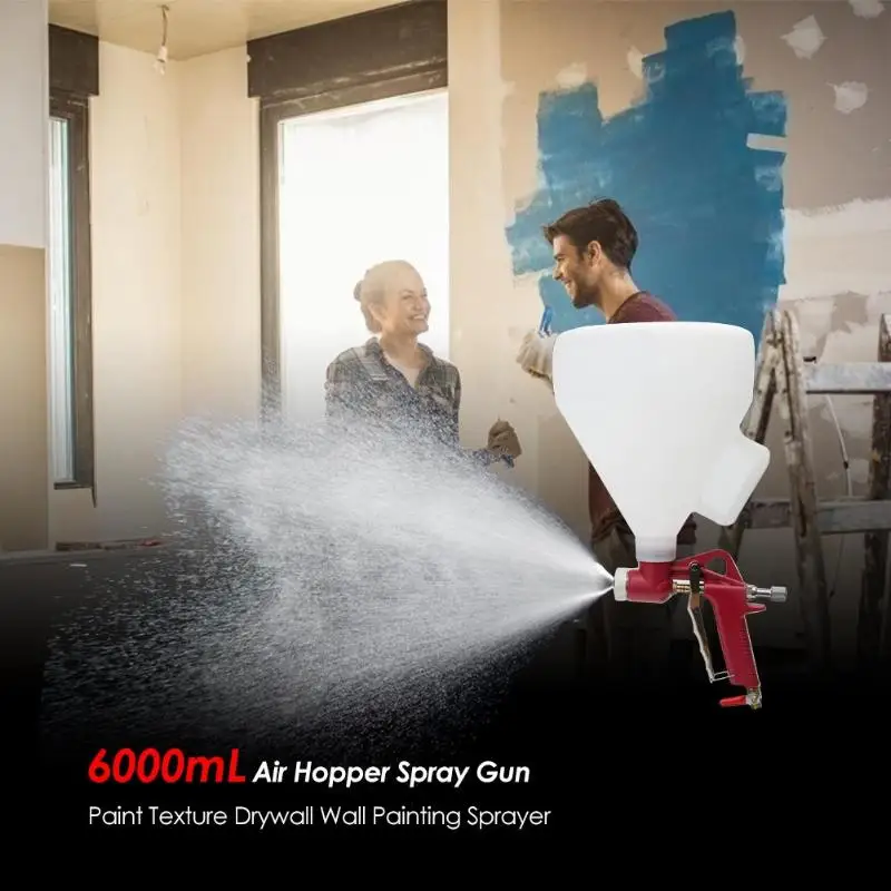 

Alloet 6000mL Air Hopper Spray Gun Paint Texture Drywall Wall Painting Sprayer Spraying Tool 4mm/0.15'',6mm/0.23'',8mm/0.31