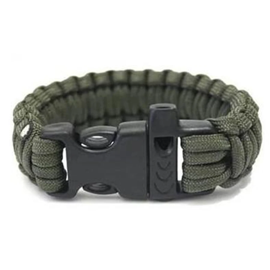 

Paracord Buckles Seven Core Parachute Cord Emergency Survival Bracelet Rope with Whistle Outdoor Camping Woven Bracelet 5 Colors