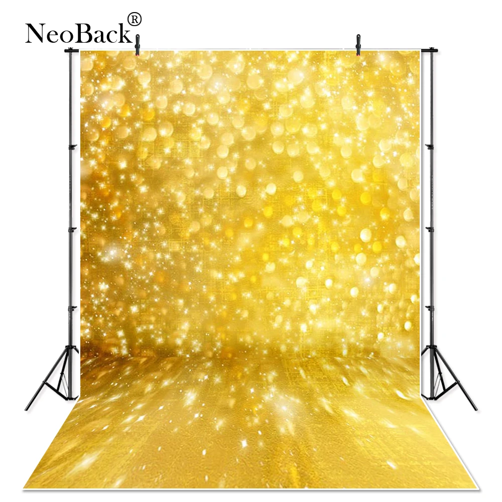 NeoBack винил фотографии фонов Блестящий Золотой боке фона цифровая печать задний фон для детских фотографий для фотостудии