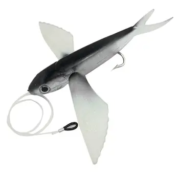 

New Seawater Boat Fishing Bait Big Wings Flying Fish Tuna Baits Soft Lure Tackle
