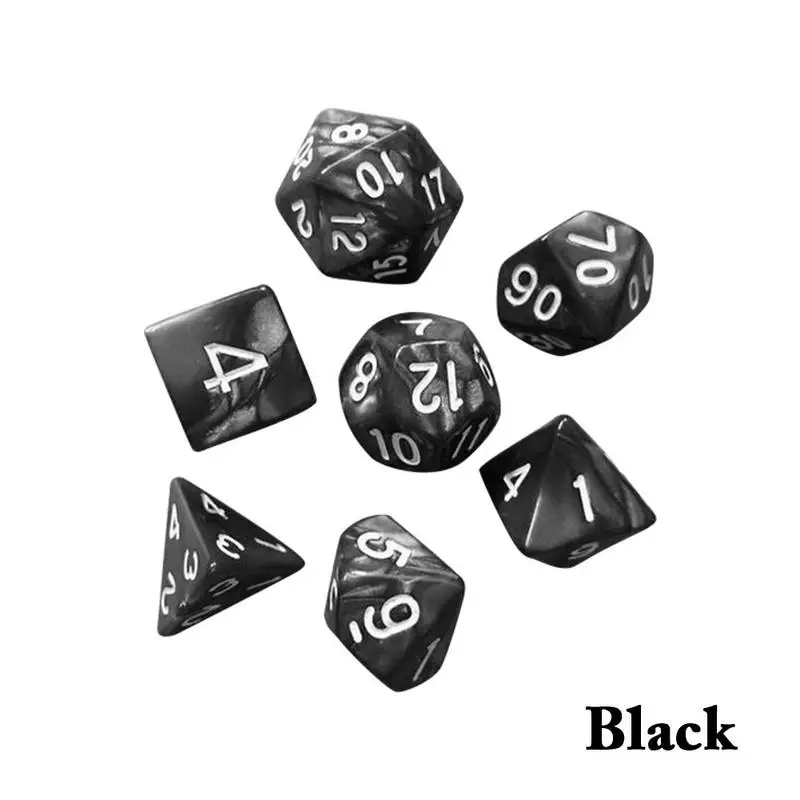 7 шт. набор игральных костей D & d D4 d6 d8 d10 % d12 d20 многогранные кости Rpg Семейная Игра