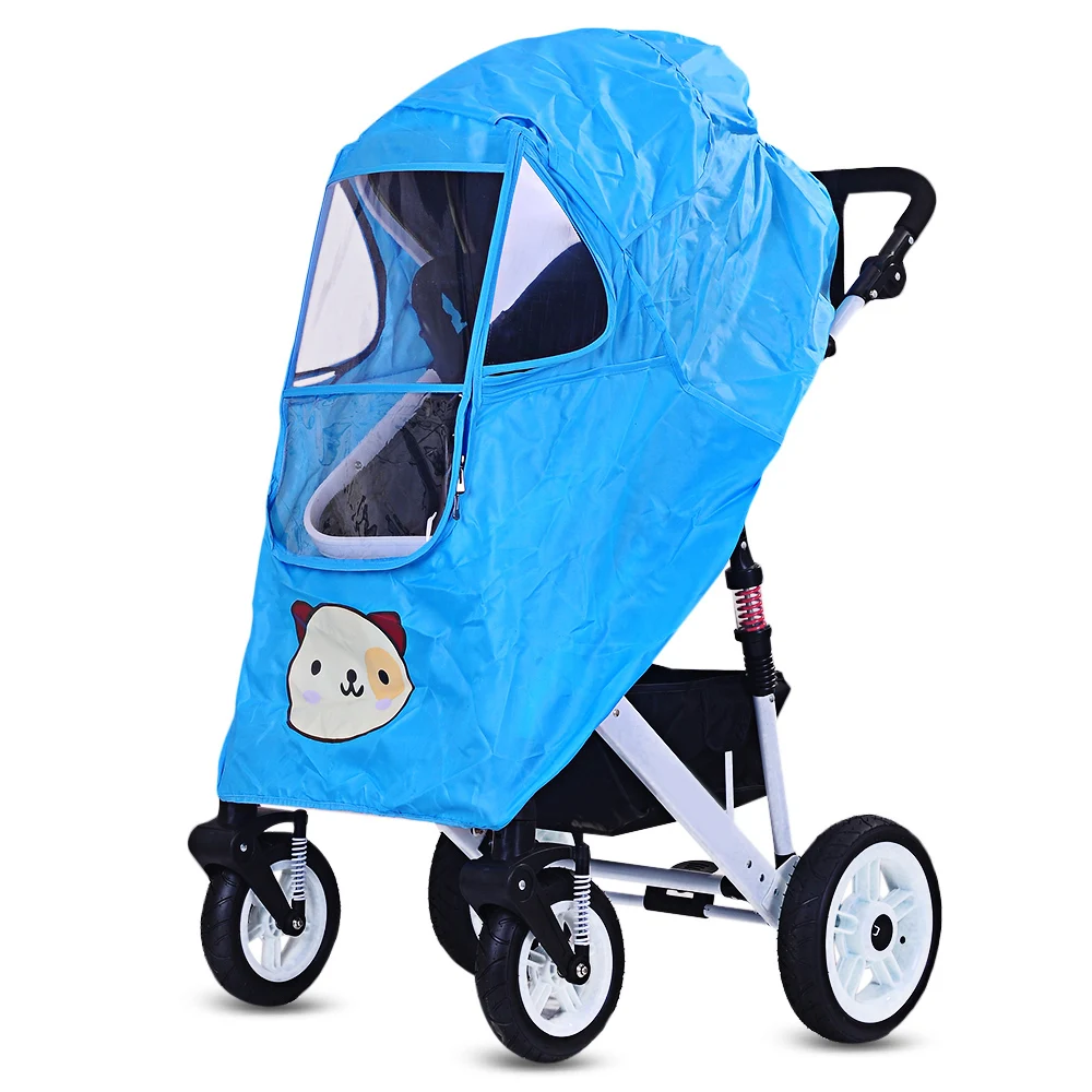 Baby Stroller Pushchair Pram Accessories Rain-Proof Wind-Proof Rain Cover For Outdoor Travel Cute Cartoon Pattern Parts | Мать и ребенок