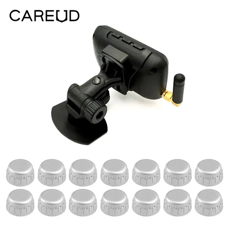 

Universal Cars Trucks TPMS Car Wireless Tire Pressure Monitoring System 14 Wheel External Sensor Color LCD Battery Replaceable