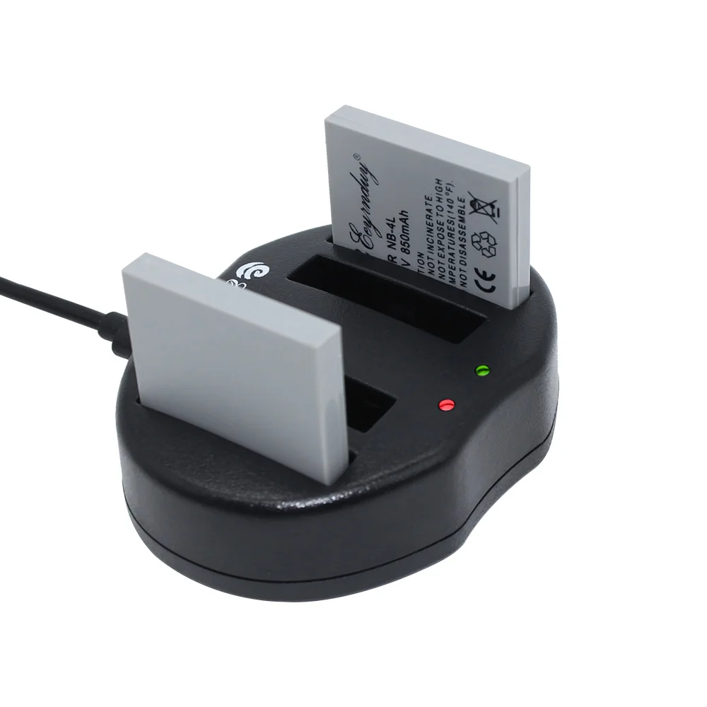 

2pcs Digital camera Li-ion battery NB-4L NB4L NB 4L + dual charger for Canon IXUS 230 220 115HS 130 SD20 SD30 SD40