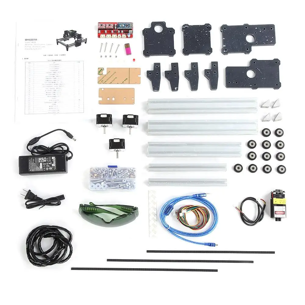 

100-240VAC 0.5W DIY Mini Desktop Engraving Cutting Machine Printer Kit Woodworking Laser Engraving Machine Kit