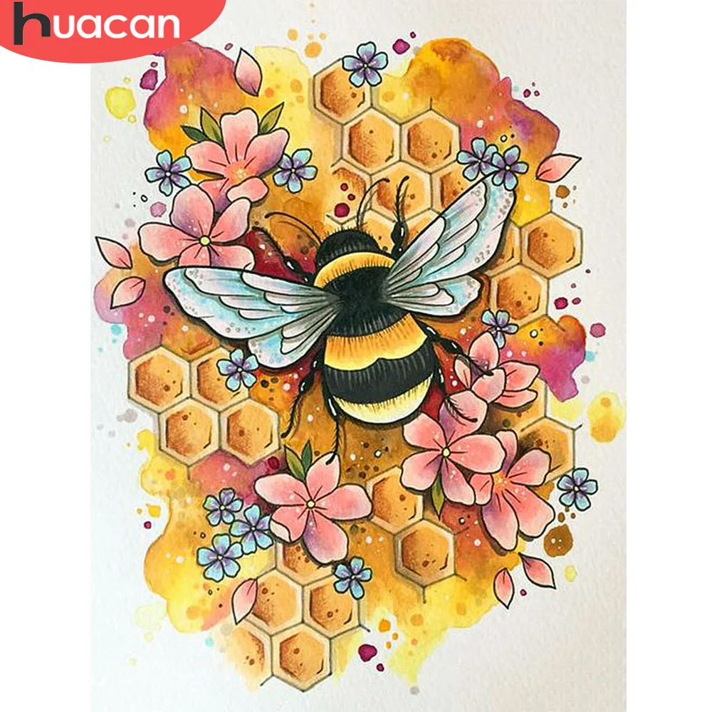 

HUACAN Diamond Painting New Square Stones Animals Hobby And Handicraft Rhinestones Diamond Embroidery Bee 5d Diamond Mosaic