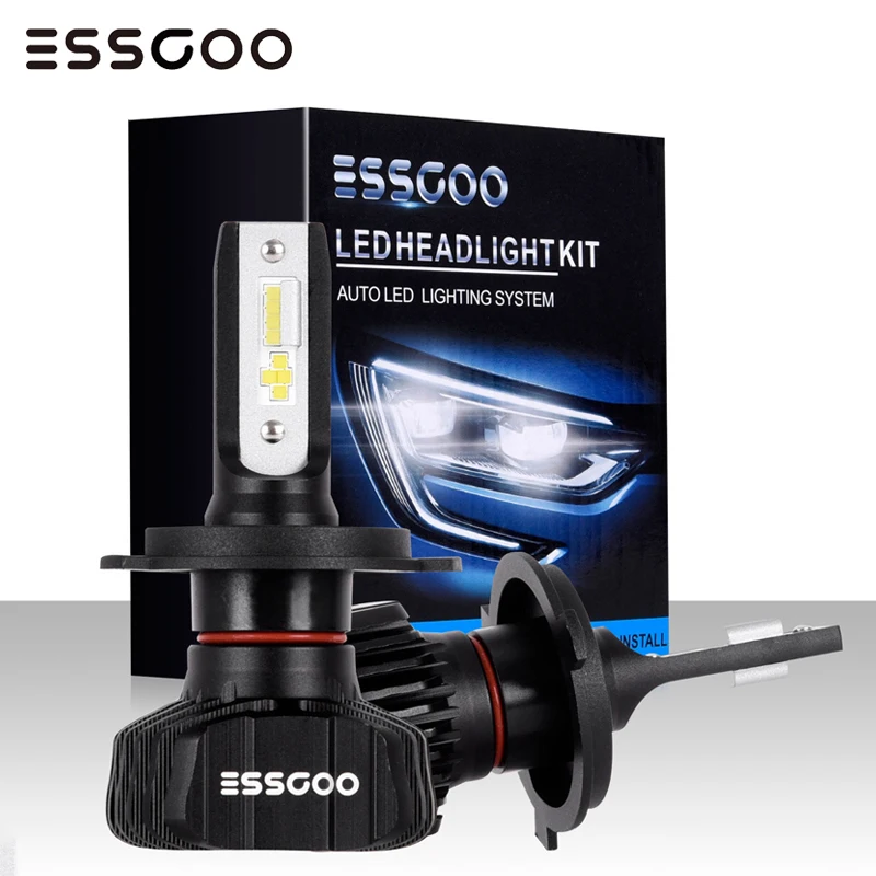 ESSGOO S1plus H4 H7 светодиодный автомобиль лампа 9005 9006 H11 H13 60 Вт 10000LM IP68 светильник лампы для автомобилей 6500 к авто лампы CSP светодиодный чип головной светильник