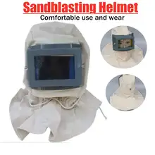 Защитный шлем для защиты от пыли и брызг, холст, Пескоструйный шлем, защитный капюшон, маска для лица, товары для безопасности на рабочем месте, свободный размер