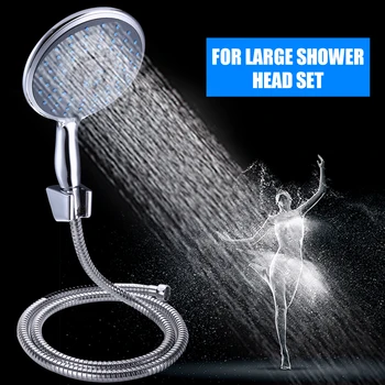 

5 Mode Chrome Multifunction Large Shower Head + 1.5m Shower Hose + Holder Set For Bathroom Hardware Supplies